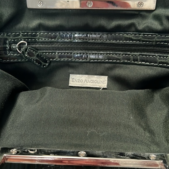 Enzo Angiolini Dark Green Croc Embossed Bag - Picture 6 of 6